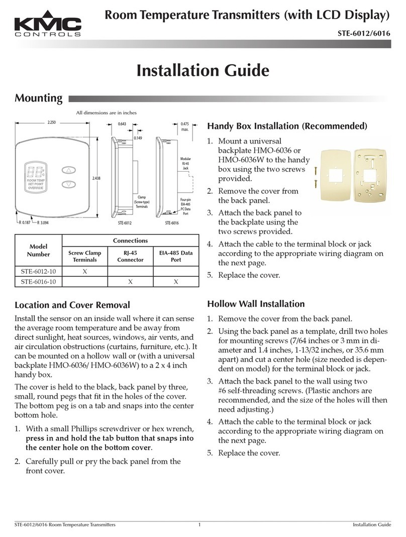 KMC Controls STE-6012-10 installation guide