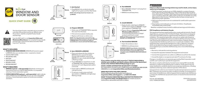 Pella Insynctive Window and Door Sensor quick start guide