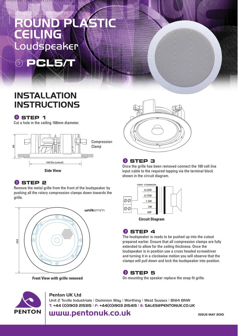 Penton UK Ltd PCL5/T installation instructions Penton UK Ltd PCL5/T installation instructions