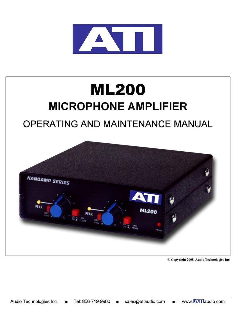 Audio Technologies Incorporated ML200 Operating and maintenance manual