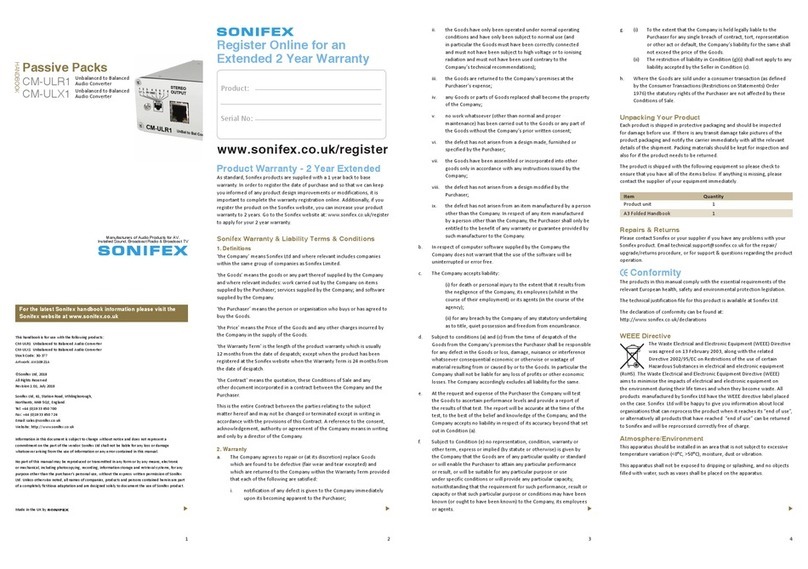 Sonifex CM-ULR1 User manual Sonifex CM-ULR1 User manual