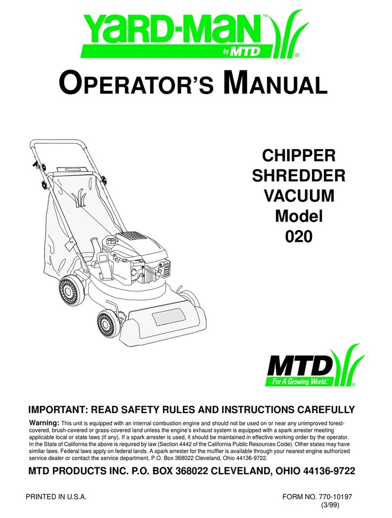 MTD Yard-Man 020 User manual