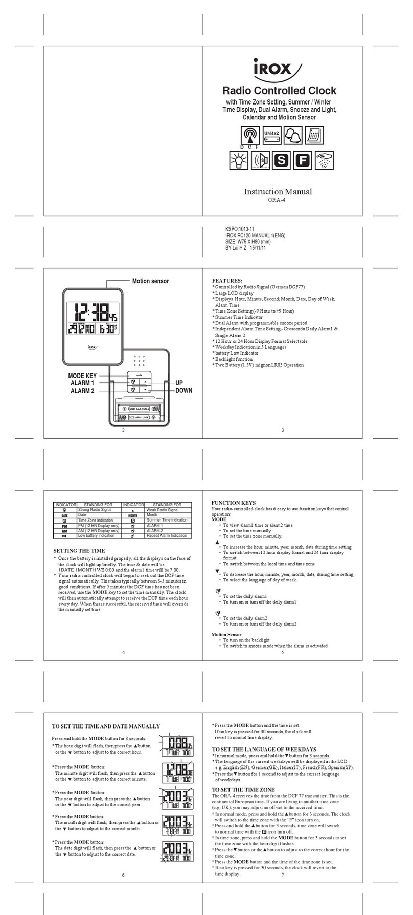 IROX ORA-4 instruction manual