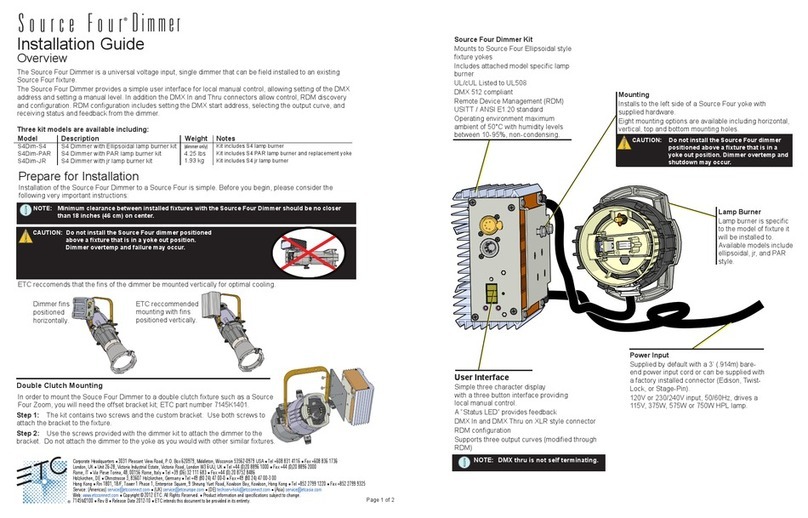 Source Four S4Dim-S4 installation guide