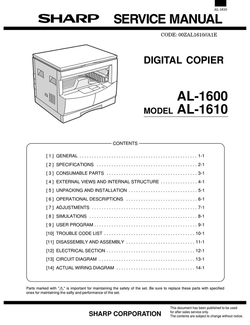 Sharp AL-1600 User manual Sharp AL-1600 User manual