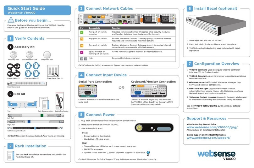 websense V10000 quick start guide