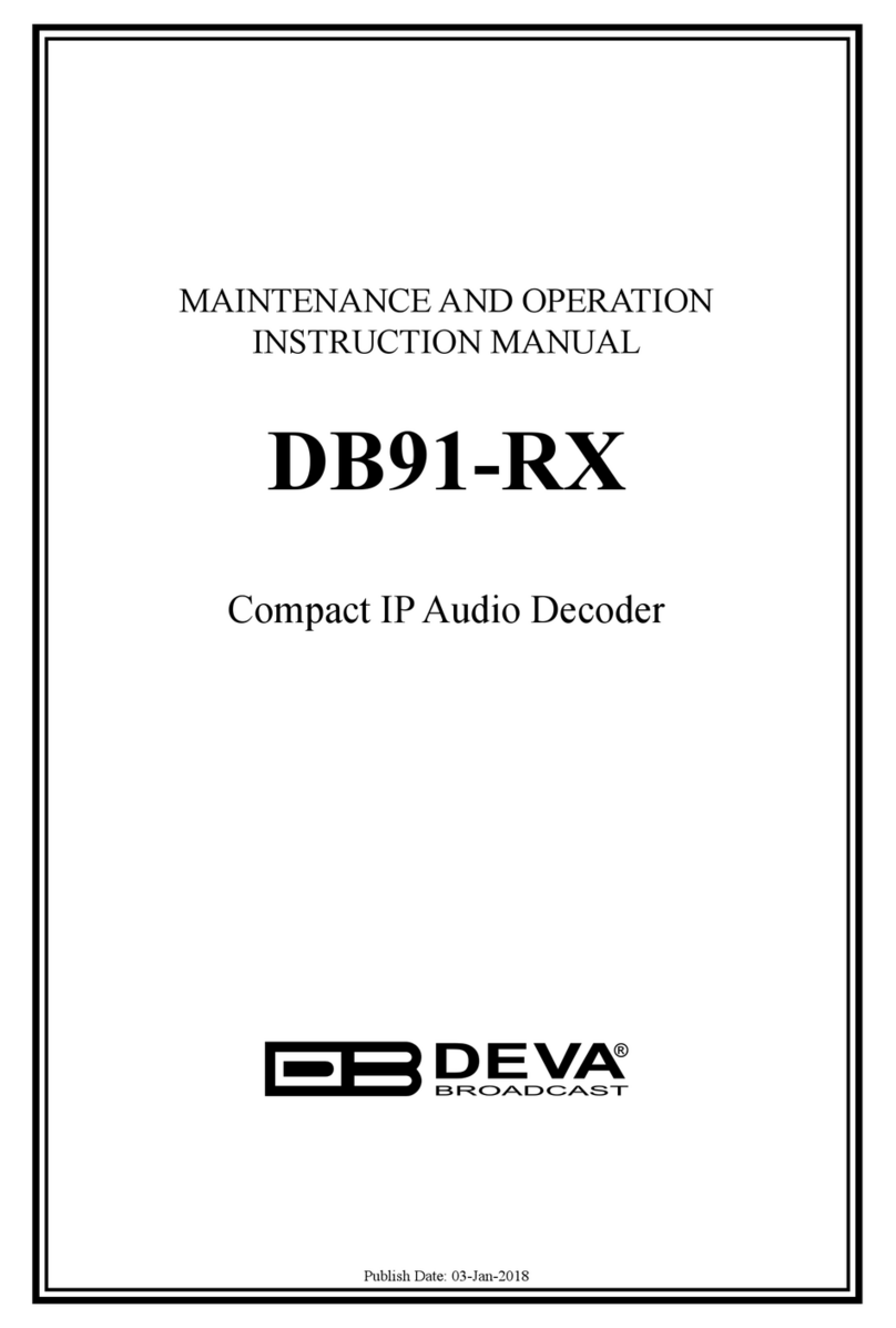 DEVA DB91-RX Maintenance and operation instruction manual