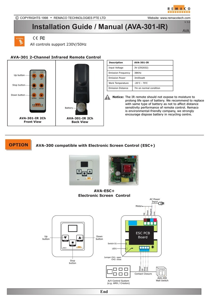 Remaco AVA-301-IR Installation Guide and Manual