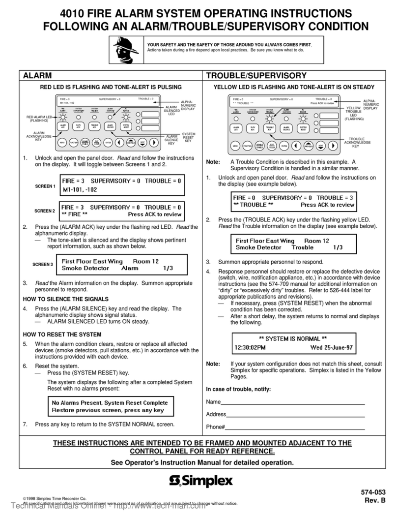 Simplex 4010 User manual
