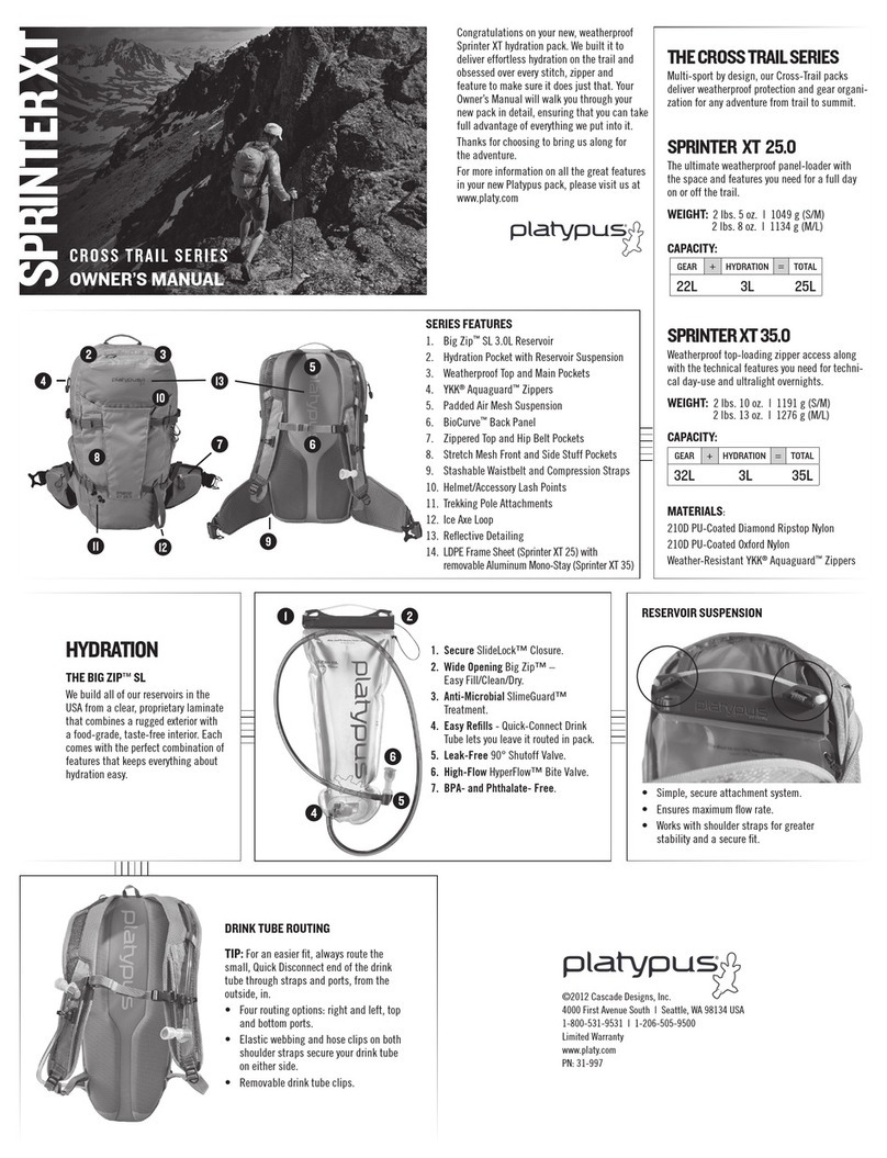 platypus SPRINTER XT 25.0 owner's manual