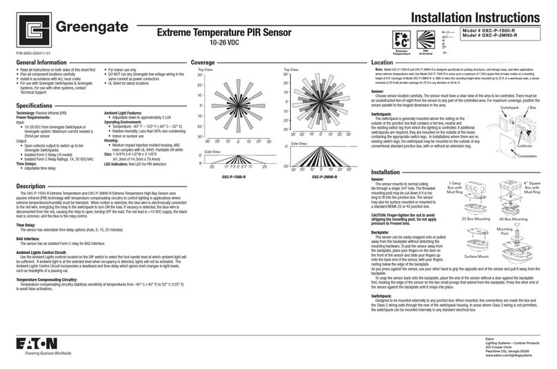 Eaton Greengate OXC-P-1500-R installation instructions