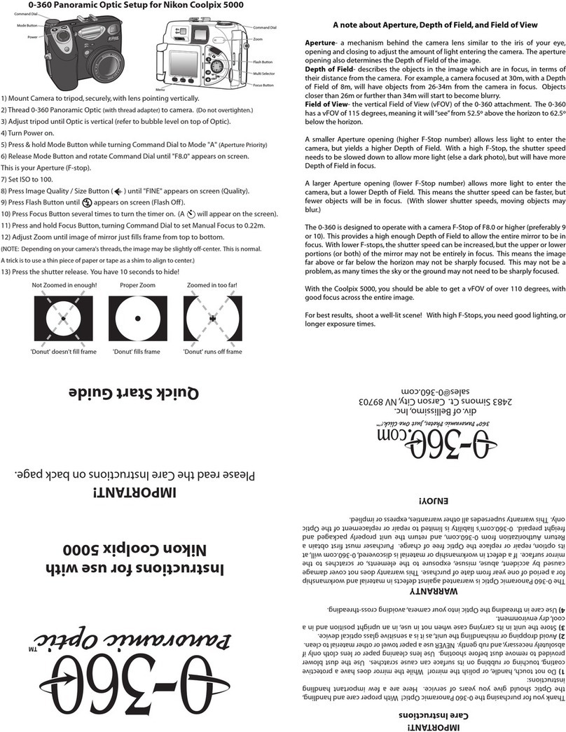 0-360.com 0-360 Panoramic Optic Setup instructions