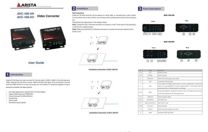 Arista AVC-100-VH user guide