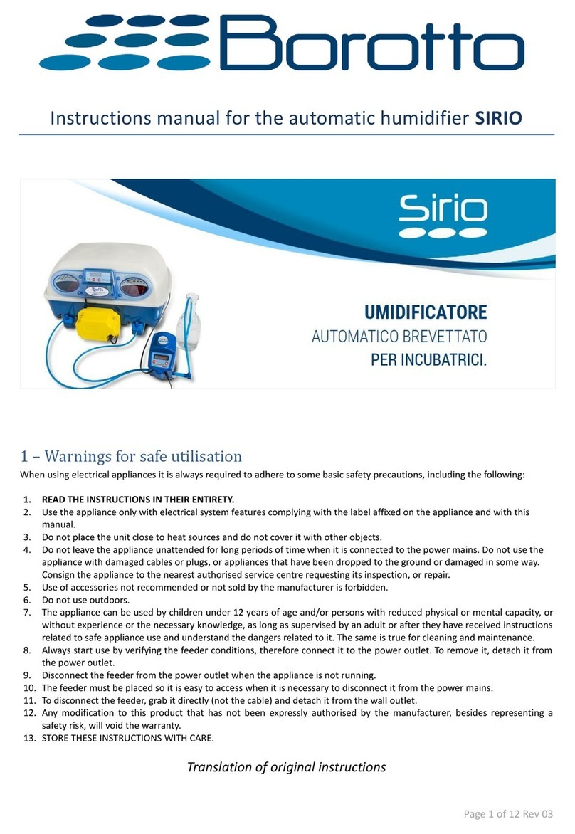 Borotto SIRIO instruction manual