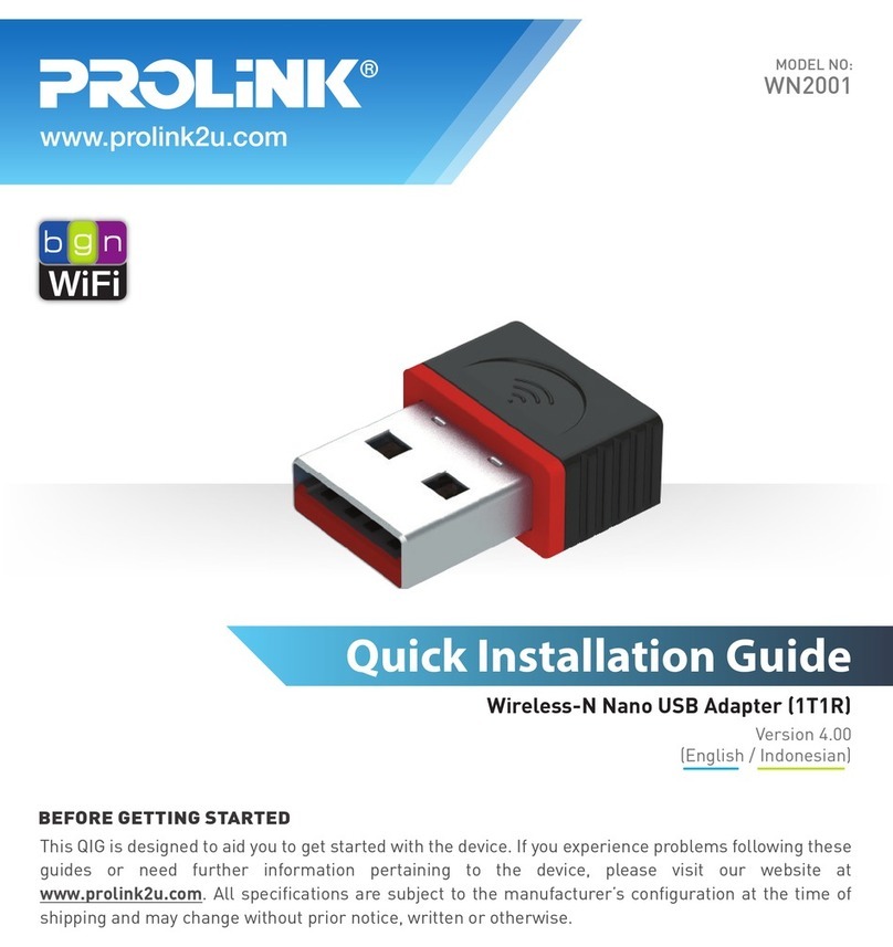 PROLiNK WN2001 Quick installation guide