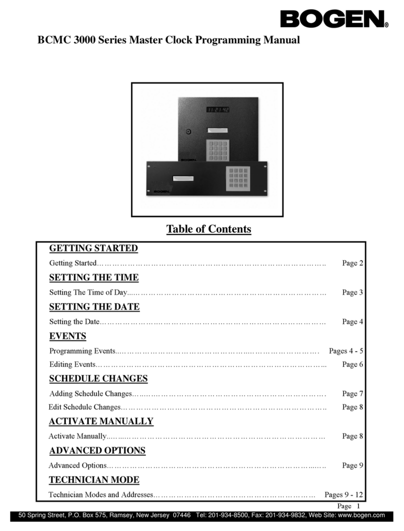 Bogen BCMC 3000 Series Owner's manual