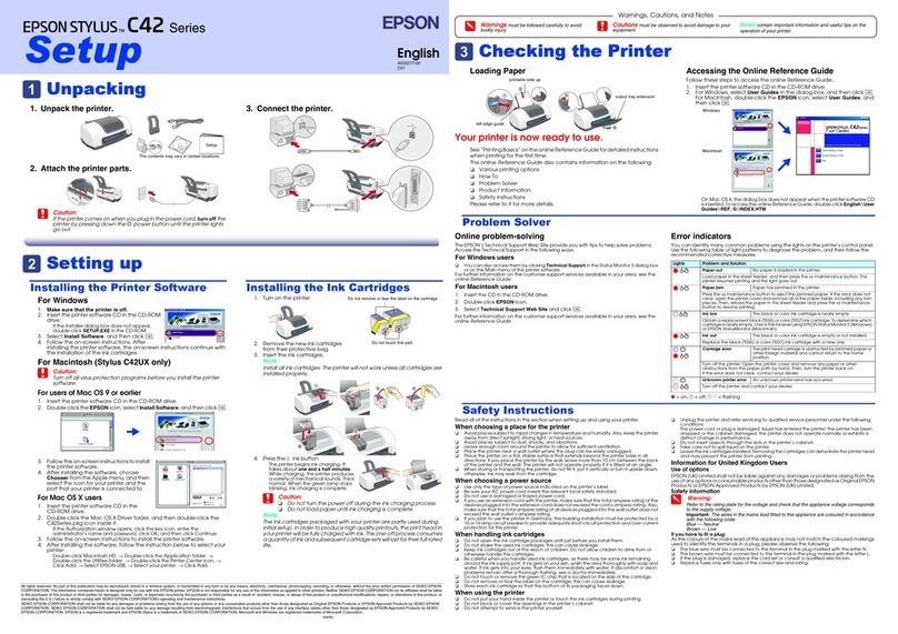 Epson Stylus C42 Series User manual