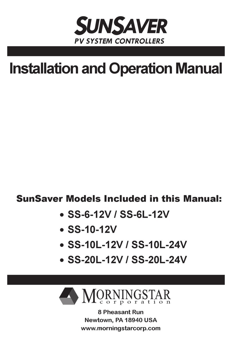 Morningstar SUNSAVER SS-6-12V Installation and operation manual