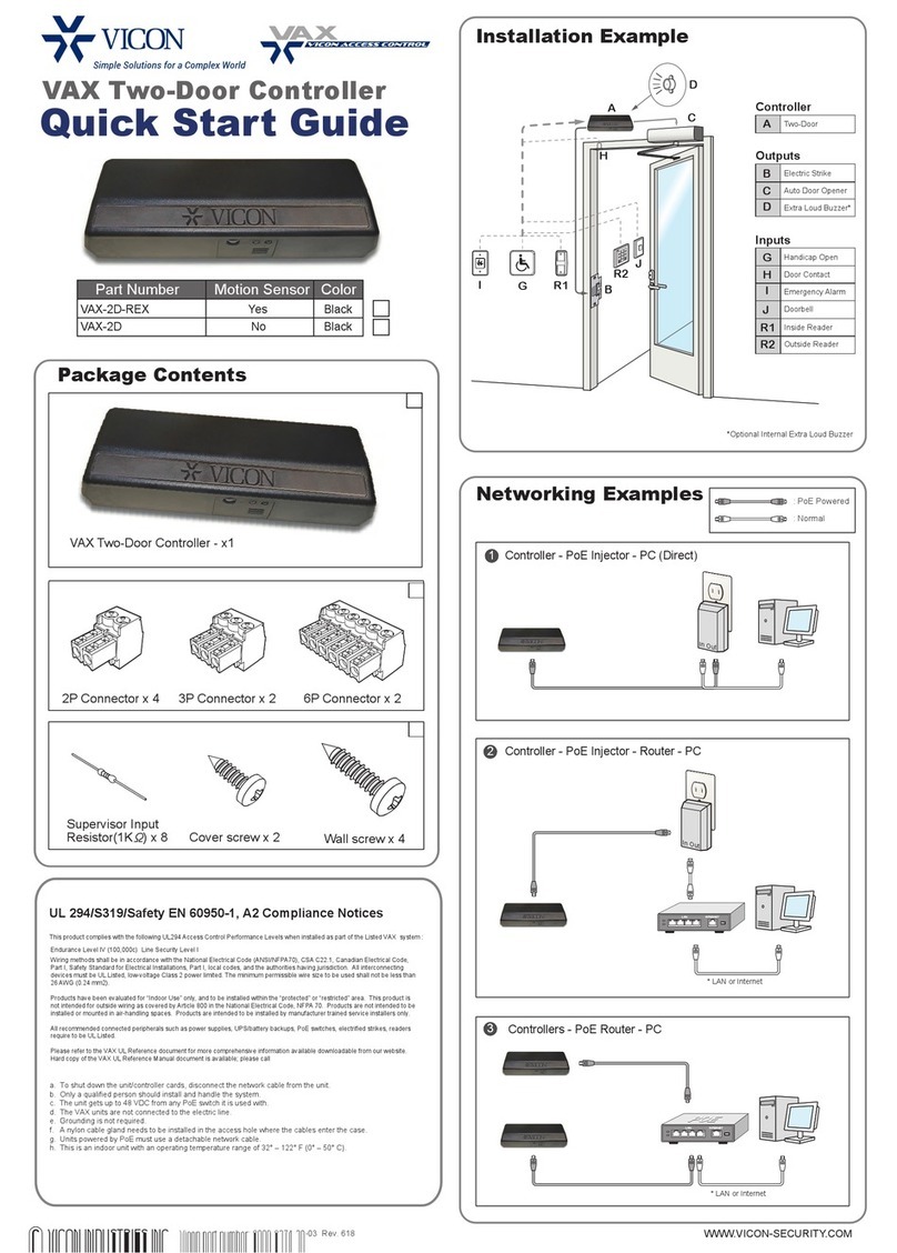 Vicon VAX-1D-REX quick start guide
