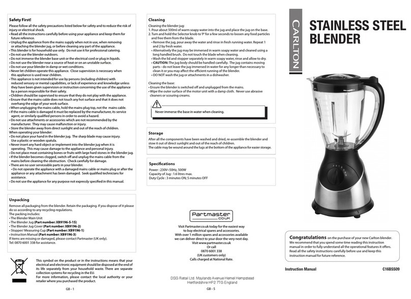 Carlton C16BSS09 instruction manual