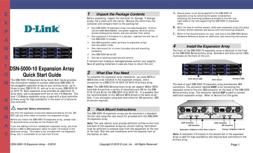 D-Link xStack Storage DSN-5000-10 User manual