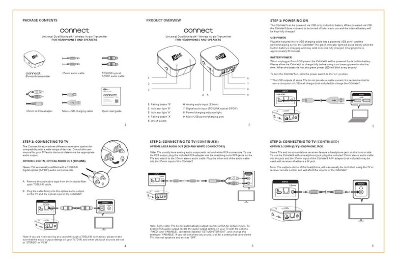 MEE AUDIO connect quick start guide