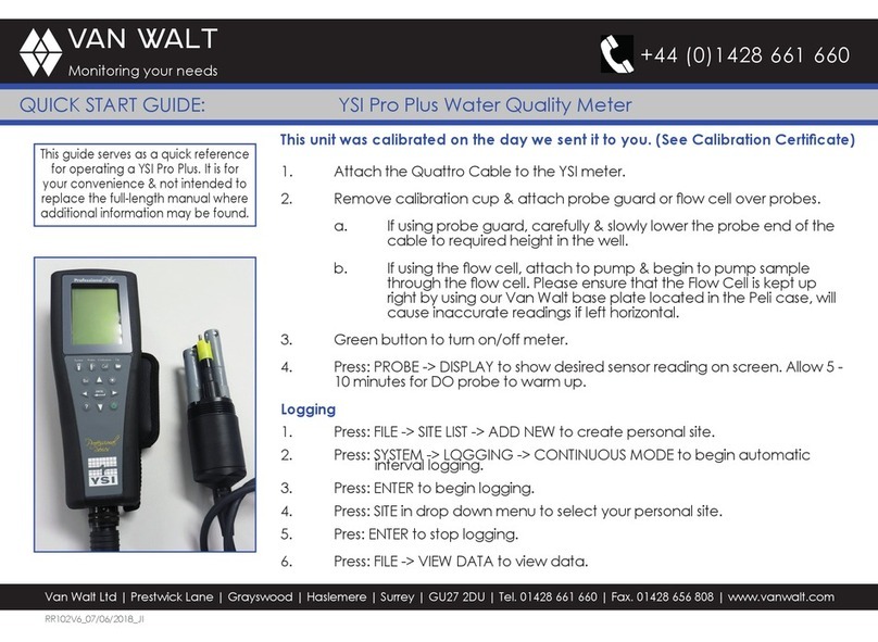 Van Walt YSI Pro Plus quick start guide
