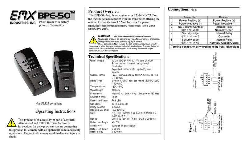 EMX BPE-50 operating instructions