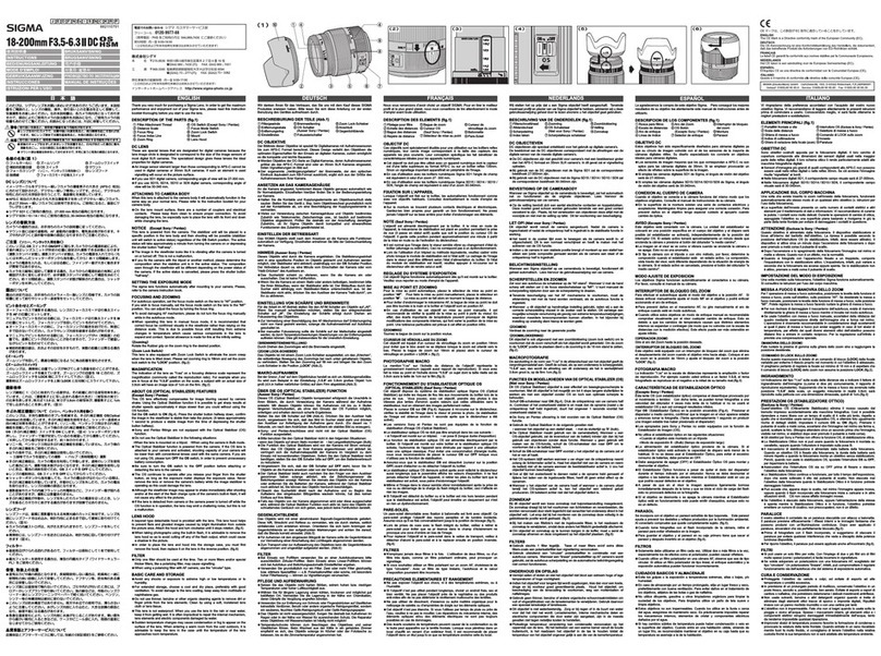 Sigma 18-200mm F3.5-6.3 II DC OS HSM instructions