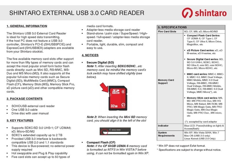 Shintaro SH-XCRUSB3 quick start guide Shintaro SH-XCRUSB3 quick start guide