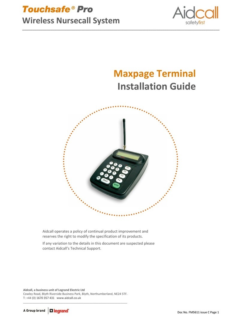 Aidcall Touchsafe Pro Maxpage User manual