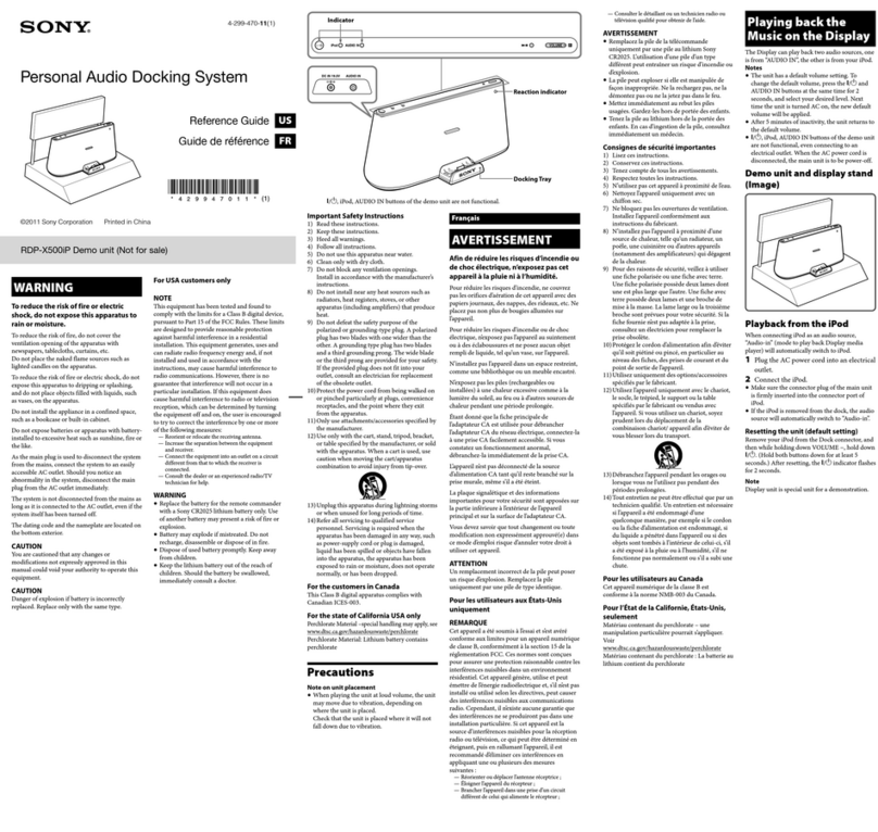 Sony RDP-X500IP reference guide