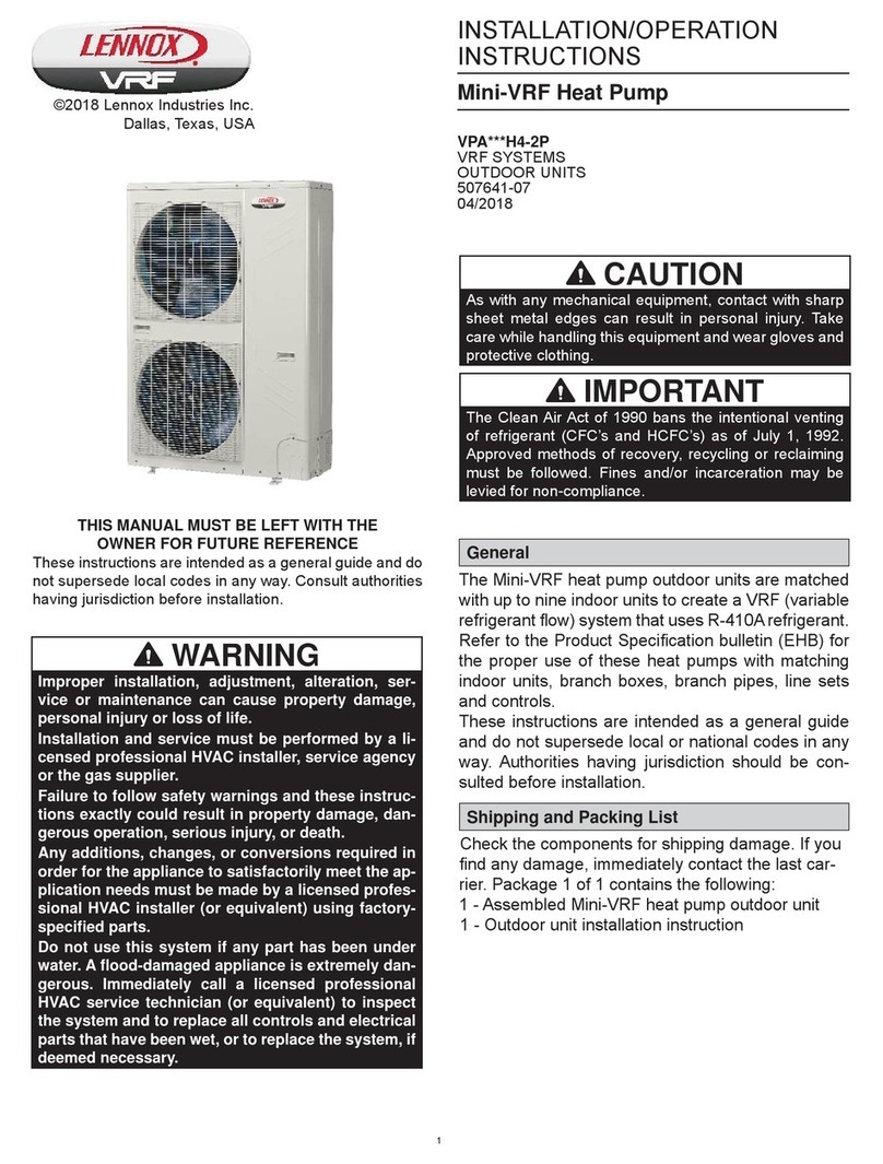 Lennox VPA048H4 Installation instructions