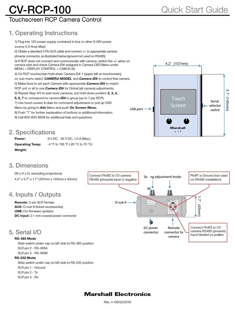 Marshall Electronics CV-RCP-100 User manual