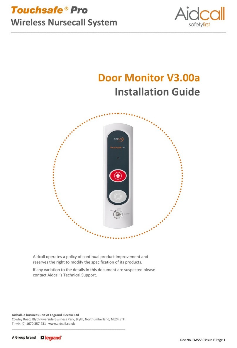 Aidcall Touchsafe Pro Door Monitor V3.00a User manual