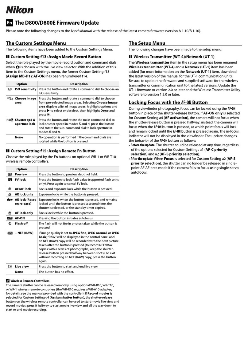 Nikon D800 General instructions