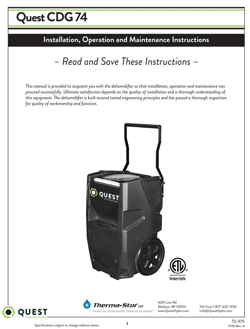 Quest Engineering CDG 74 Installation, operation and maintenance instructions