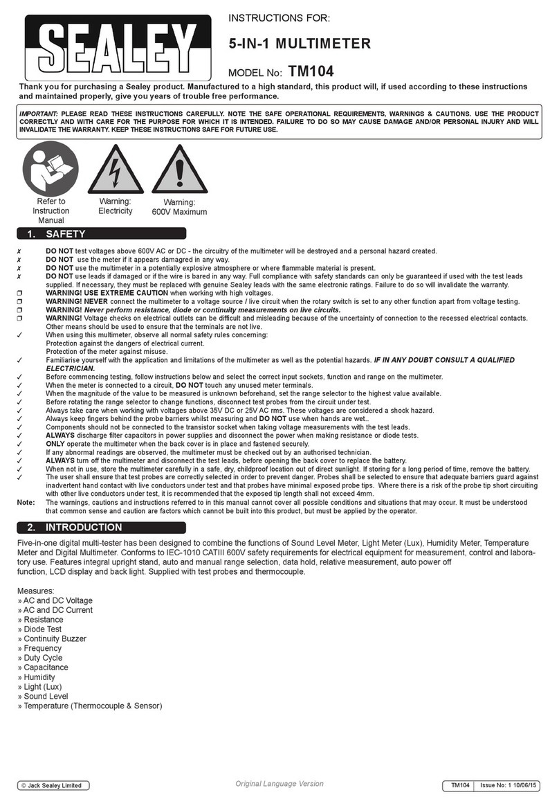 Sealey TM104 User manual Sealey TM104 User manual