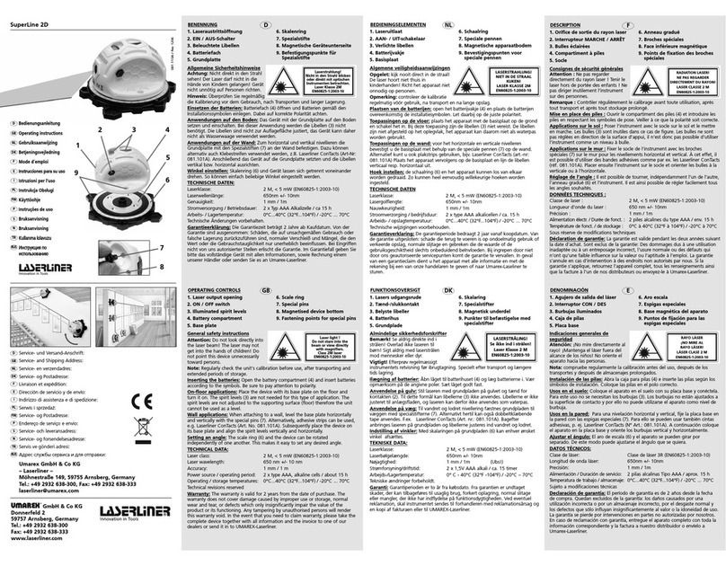 LaserLiner SuperLine 2D operating instructions LaserLiner SuperLine 2D operating instructions