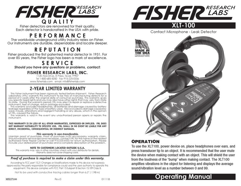 Fisher Research Labs XLT-100 operating manual
