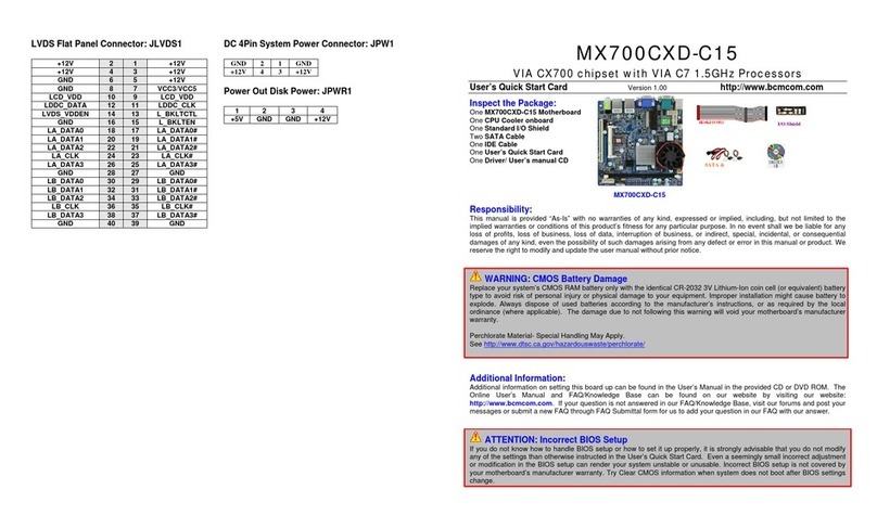 BCM MX700CXD-C15 User manual