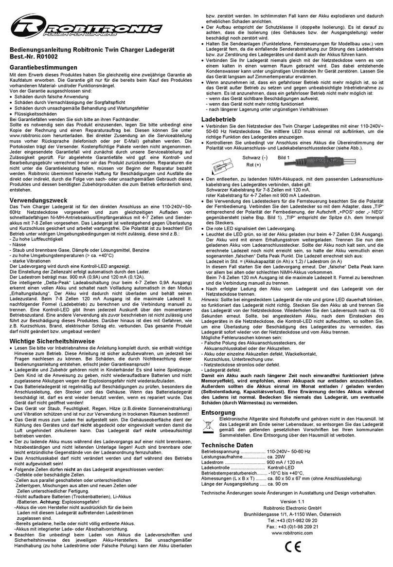 Robitronic R01002 instruction manual