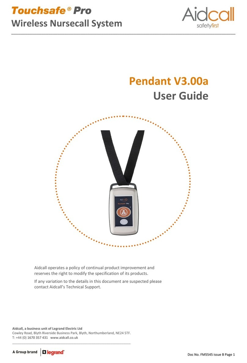 Aidcall Touchsafe Pro user guide