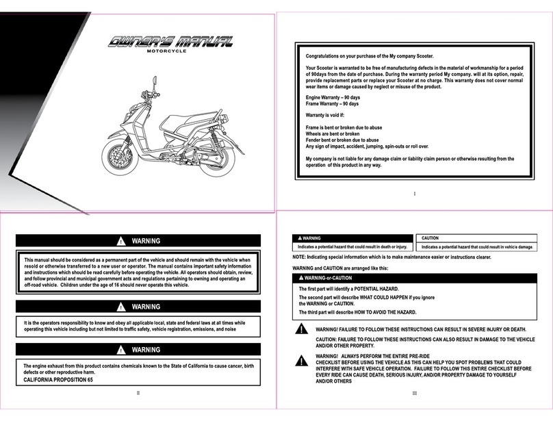 BMS Cavalier 150 owner's manual