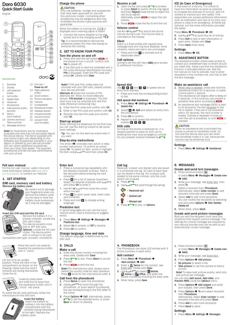 Doro 6030 User manual