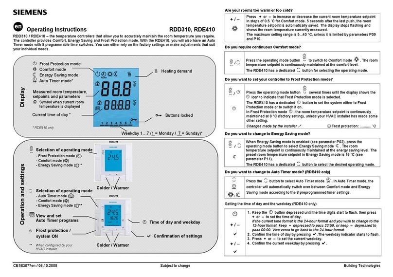 Siemens RDD310 User manual