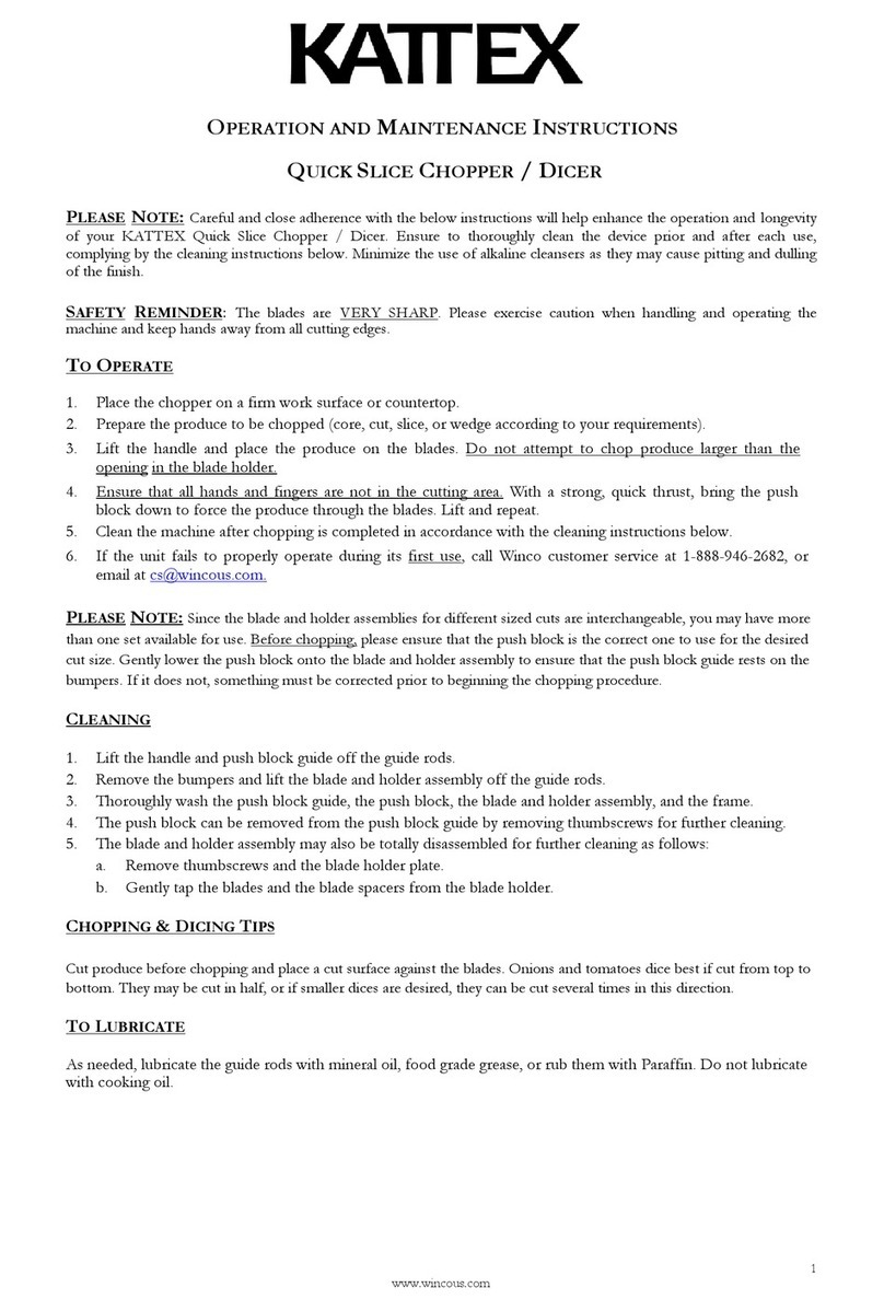 Winco Kattex HCD-250 Operation and maintenance instructions Winco Kattex HCD-250 Operation and maintenance instructions