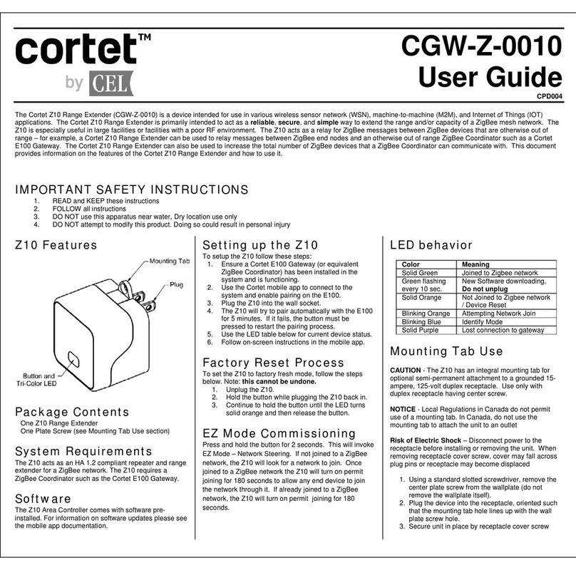 cortet CGW-Z-0010 user guide