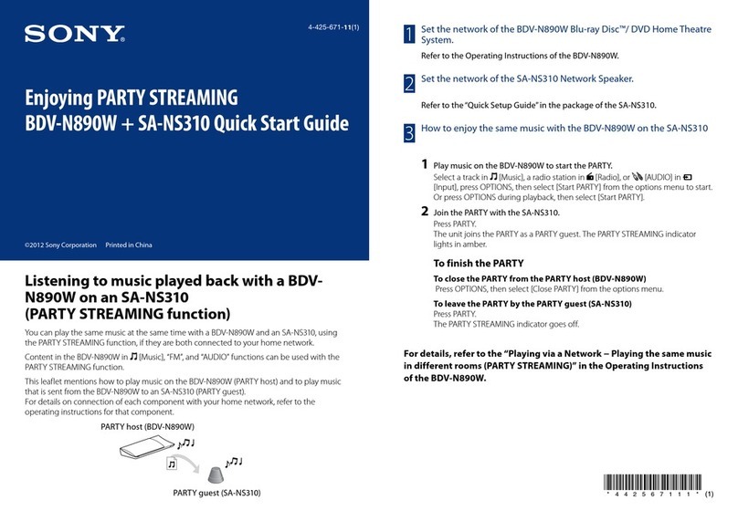 Sony BDV-N890W quick start guide