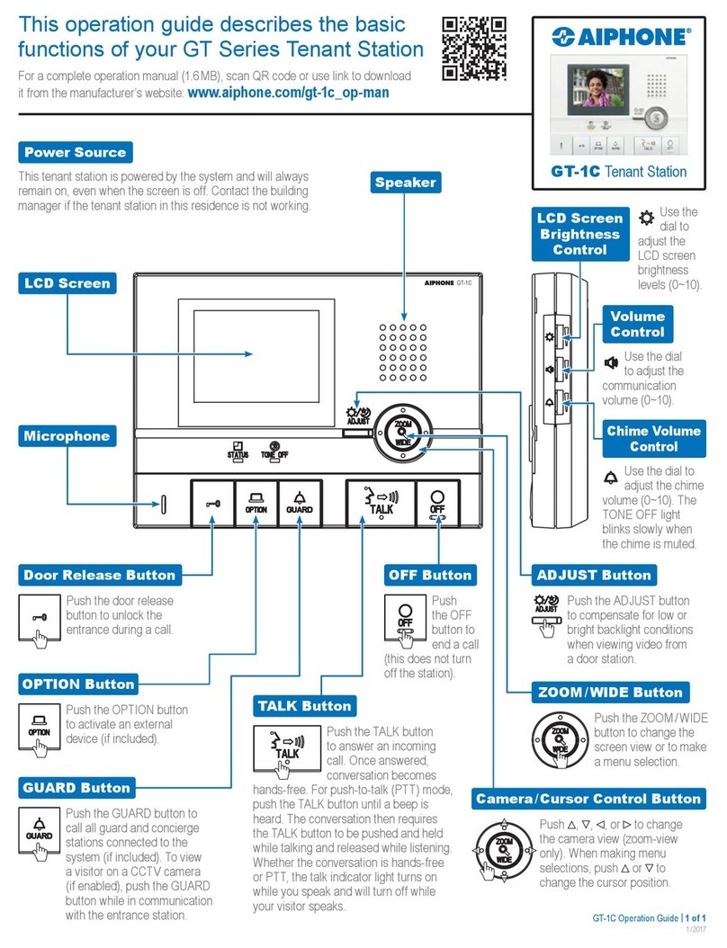 Aiphone GT-1C Operation guide